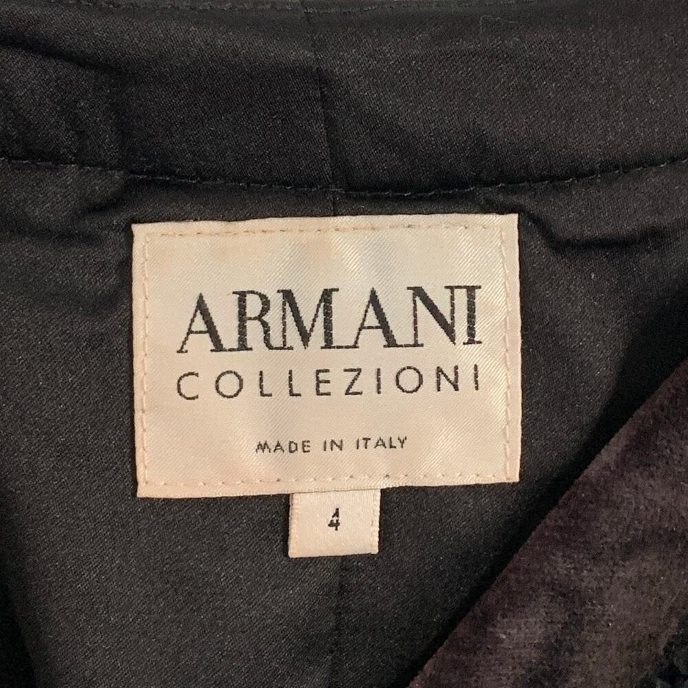 Armani Collezioni Black Velvet Evening Jacket 4 Decorative Trim Italy Vintage - Picture 3 of 8